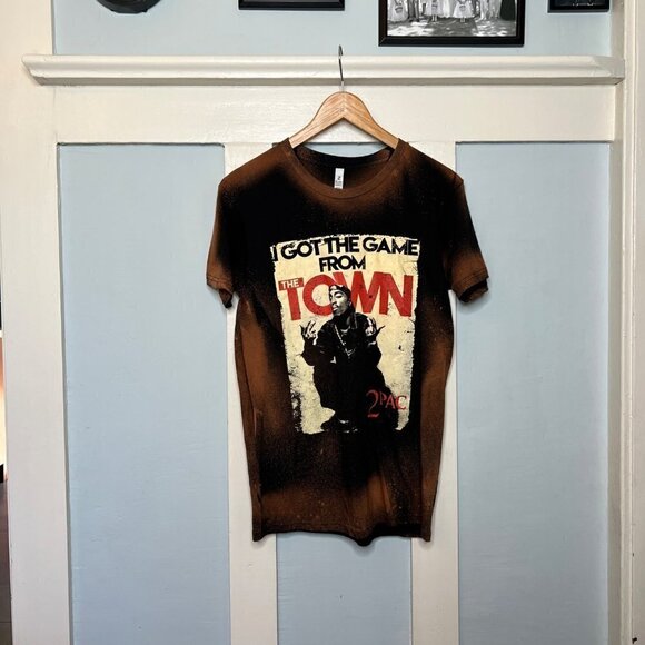 2PAC Acid Wash T-Shirt "I got the game from the town" - Picture 1 of 5